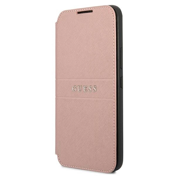 Etui Guess Saffiano Stripe na Samsung Galaxy S22+ - różowe