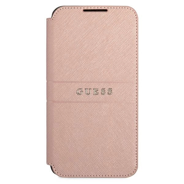 Etui Guess Saffiano Stripe na Samsung Galaxy S22+ - różowe