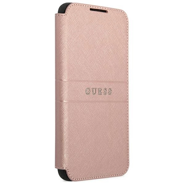Etui Guess Saffiano Stripe na Samsung Galaxy S22+ - różowe