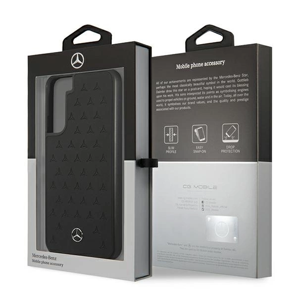Etui Mercedes Leather Stars Pattern na Samsung Galaxy S22+ - czarne