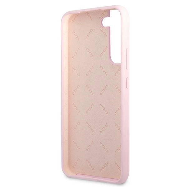 Etui Guess Silicone Script Metal Logo na Samsung Galaxy S22+ - lawendowe