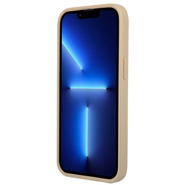 Etui Guess Saffiano Triangle Logo na iPhone 13 Pro / iPhone 13 - beżowe