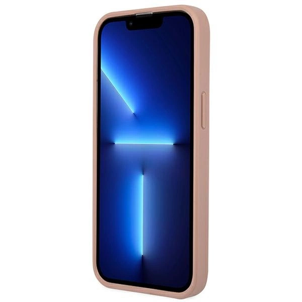 Etui Guess Saffiano Triangle Logo na iPhone 13 Pro / iPhone 13 - różowe