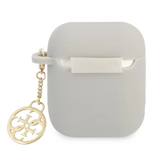Etui Guess Silicone Charm 4G Collection na AirPods 1/2 - szare