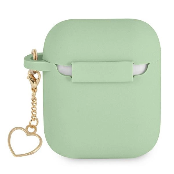 Etui Guess Silicone Charm Heart Collection na AirPods 1/2 - zielone