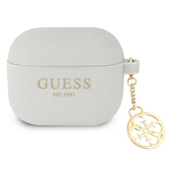 Etui Guess Silicone Charm 4G Collection na AirPods 3 - szare