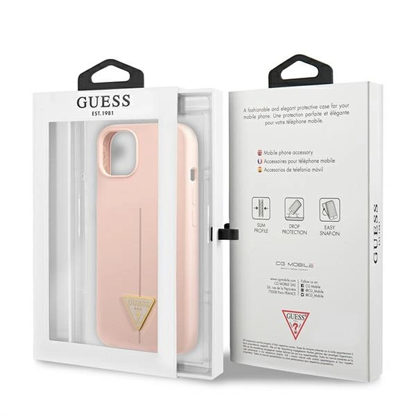 Etui Guess Silicone Triangle na iPhone 13 - różowe