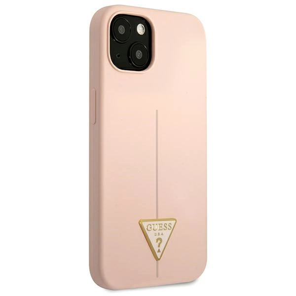 Etui Guess Silicone Triangle na iPhone 13 mini - różowe