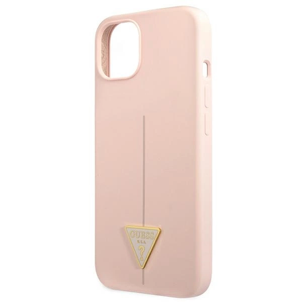 Etui Guess Silicone Triangle na iPhone 13 mini - różowe