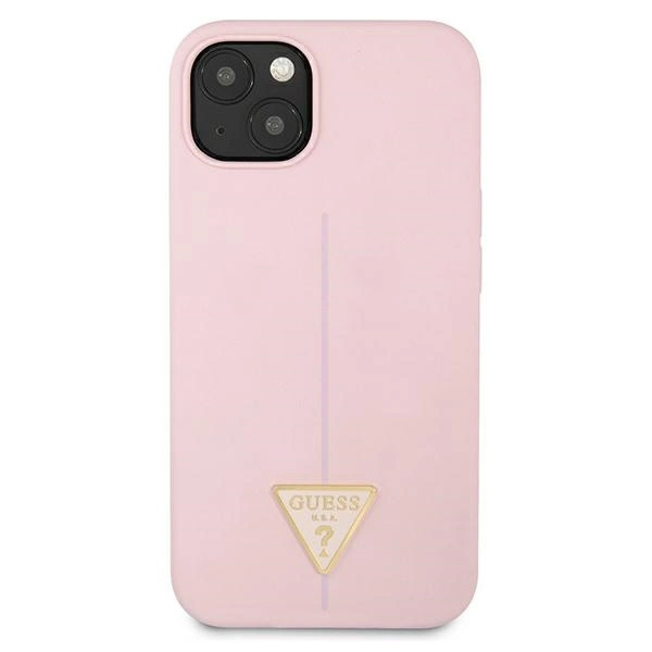 Etui Guess Silicone Triangle na iPhone 13 mini - fioletowe