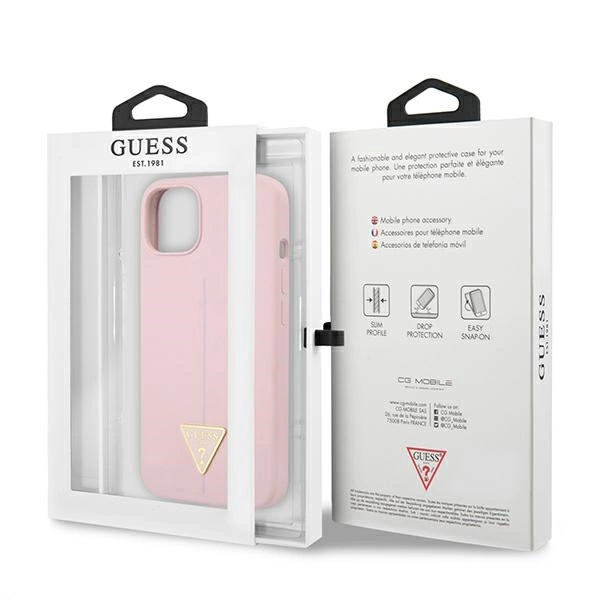 Etui Guess Silicone Triangle na iPhone 13 mini - fioletowe