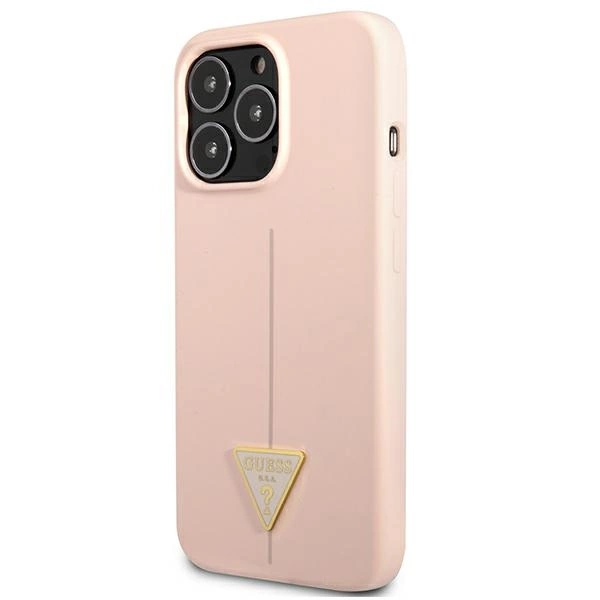 Etui Guess Silicone Triangle na iPhone 13 Pro Max - różowe
