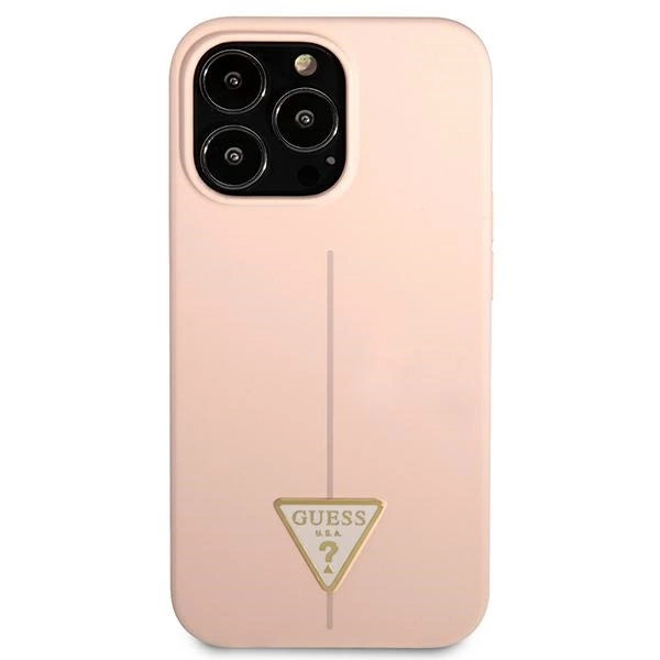 Etui Guess Silicone Triangle na iPhone 13 Pro Max - różowe