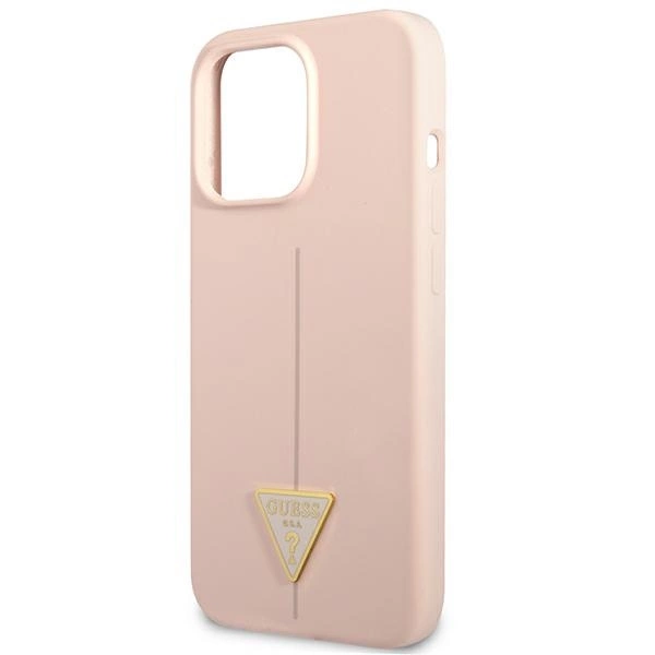 Etui Guess Silicone Triangle na iPhone 13 Pro Max - różowe