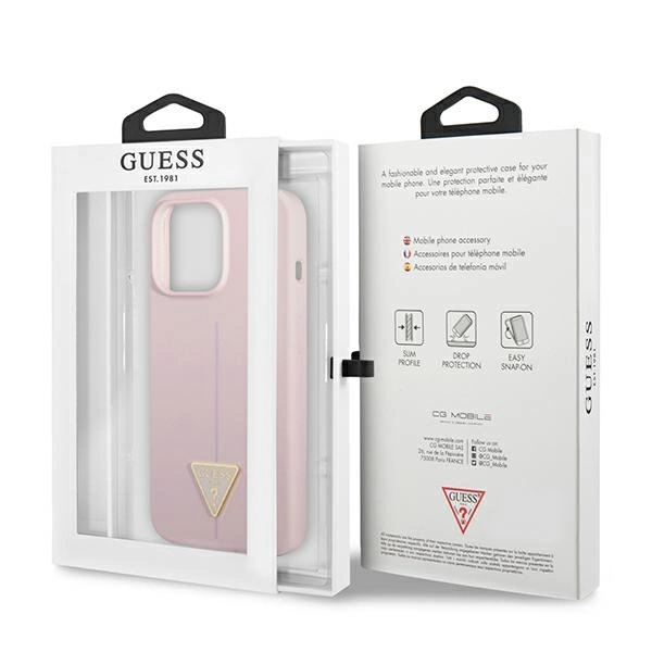 Etui Guess Silicone Triangle na iPhone 13 Pro Max - fioletowe