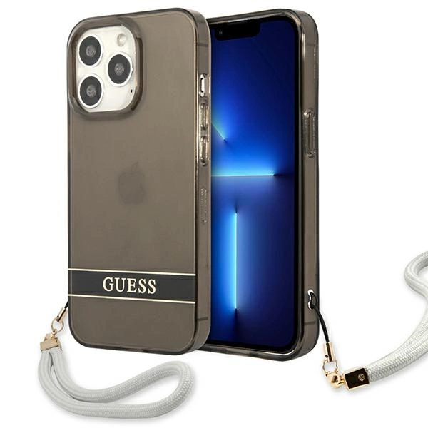 Etui Guess Translucent Strap na iPhone 13 Pro / iPhone 13 - czarne