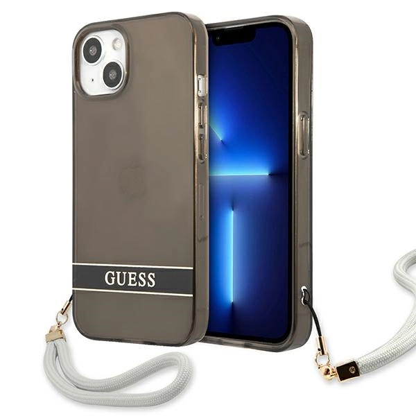 Etui Guess Translucent Strap na iPhone 13 mini - czarne