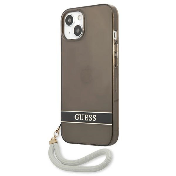 Etui Guess Translucent Strap na iPhone 13 mini - czarne
