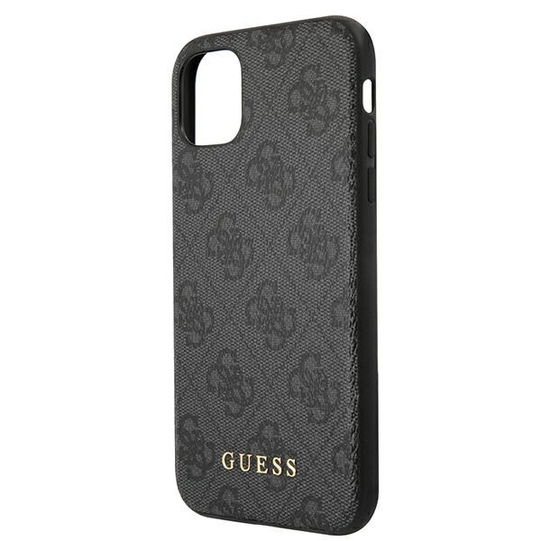 Guess GUHCN61G4GFGR iPhone 11 / Xr 6,1" szary/grey hard case 4G Metal Gold Logo