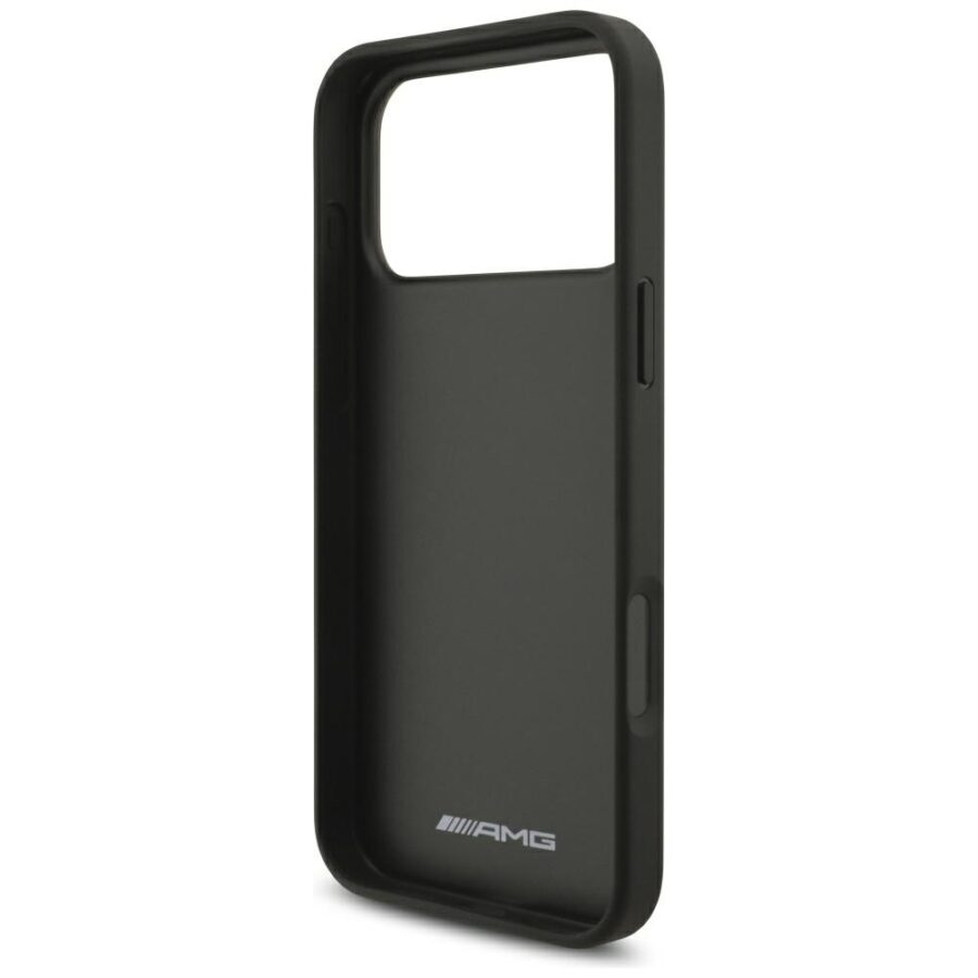 Etui AMG Leather Debossed Lines Logo do iPhone 18 Pro Max / 17 Pro Max czarny