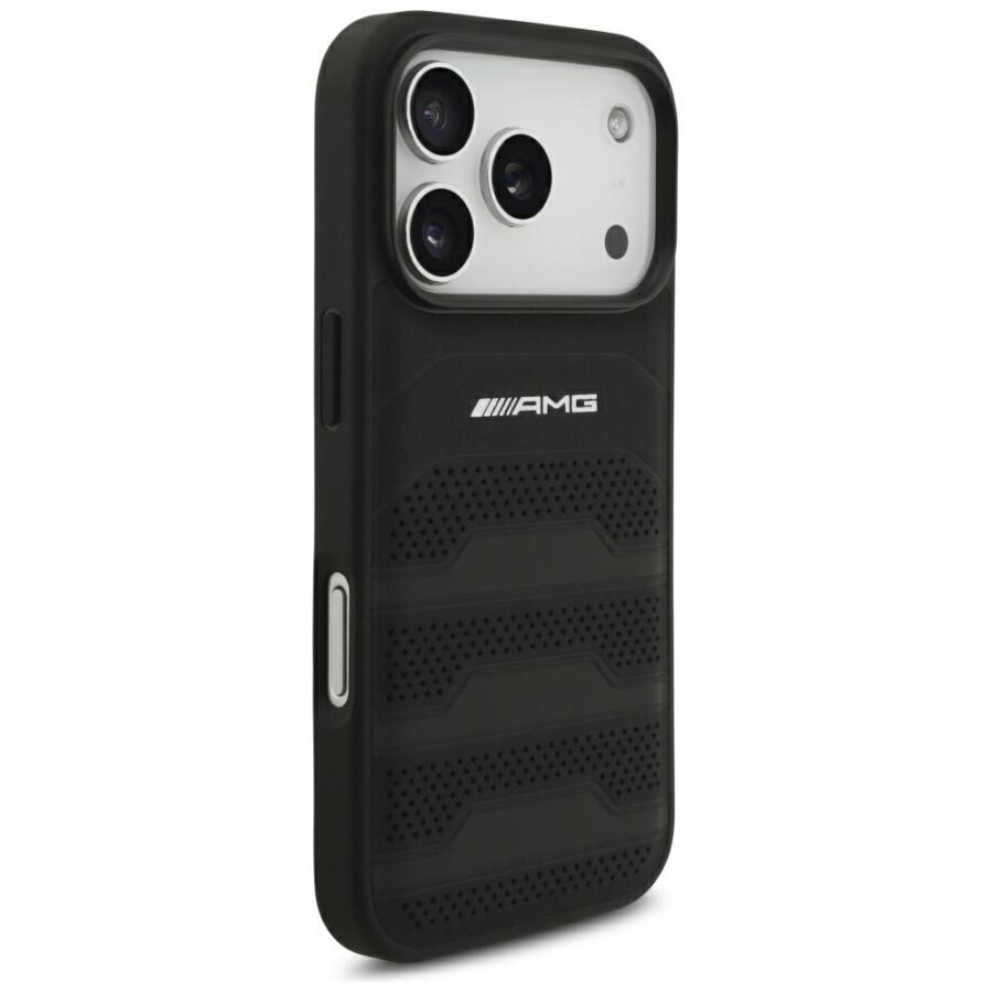 Etui AMG Leather Debossed Lines Logo do iPhone 18 Pro / 17 Pro czarny