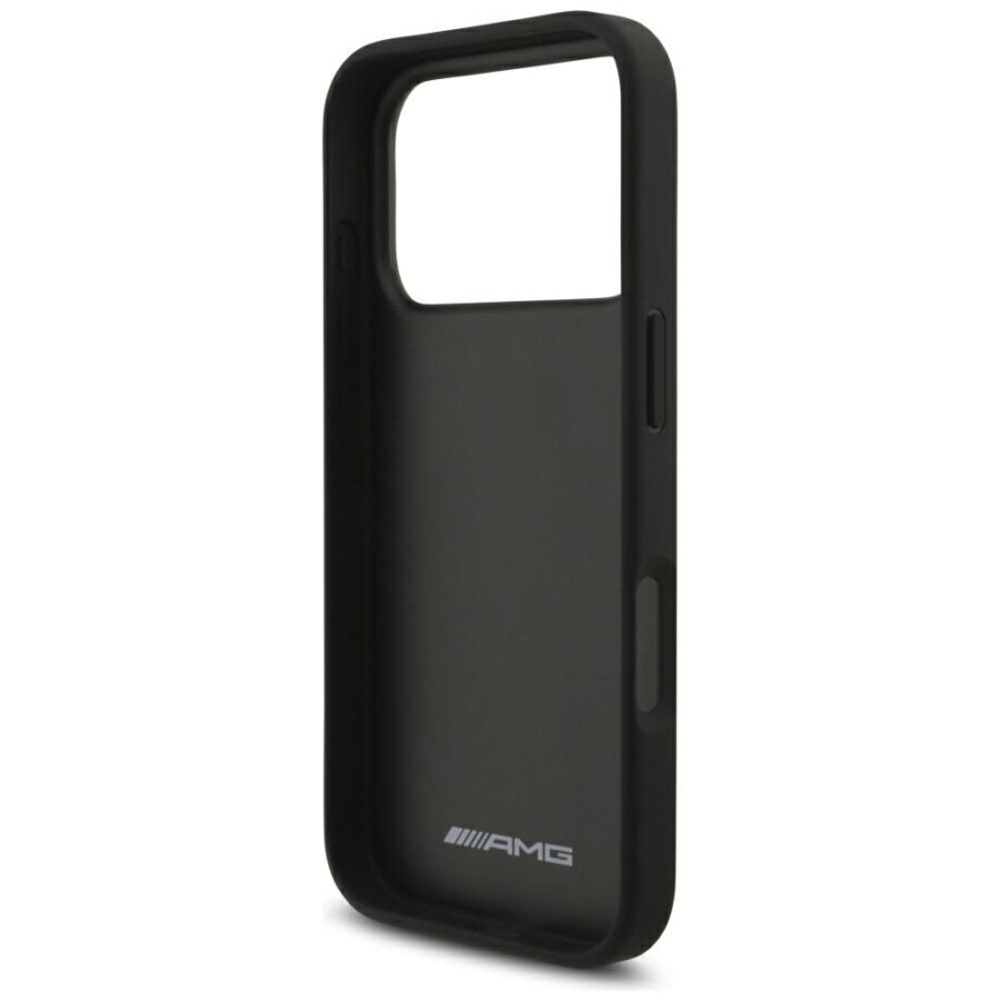Etui AMG Leather Debossed Lines Logo do iPhone 18 Pro / 17 Pro czarny