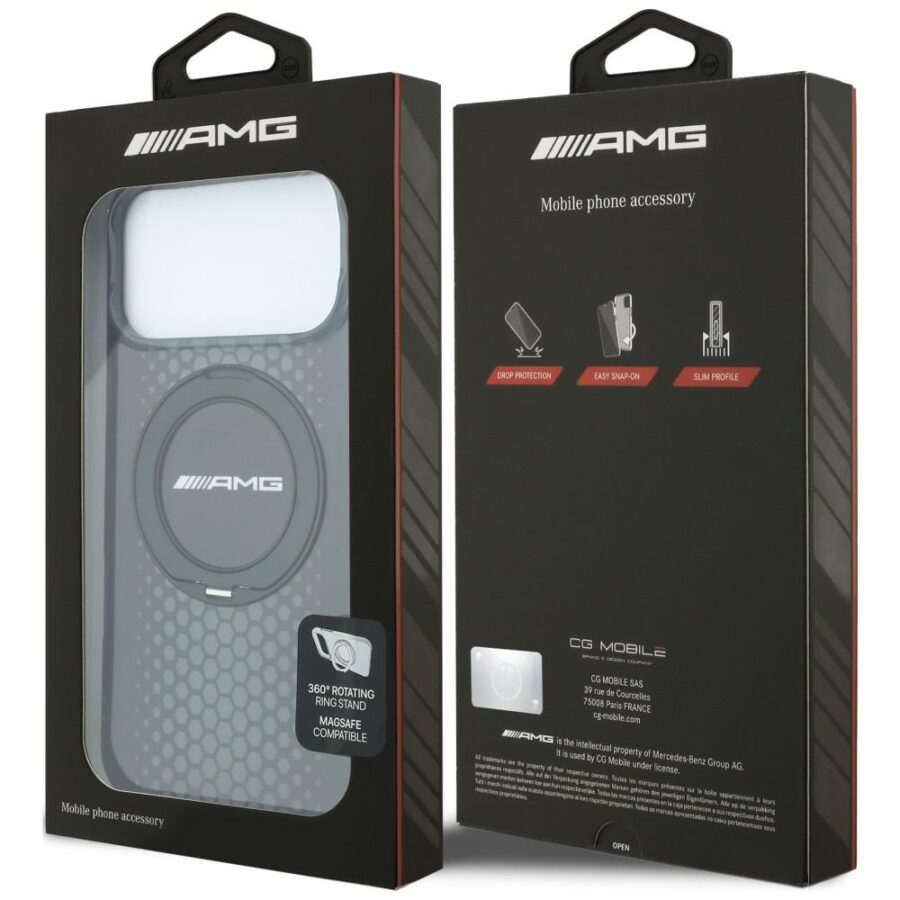 Etui AMG IML Double Layer Urban Line with Ring Stand MagSafe do iPhone 18 Pro Max / 17 Pro Max czarny