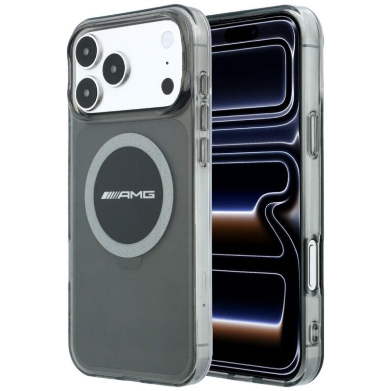 Etui AMG IML Transparent Bicolor Block   MagSafe do iPhone 18 Pro Max / 17 Pro Max czarny/szary