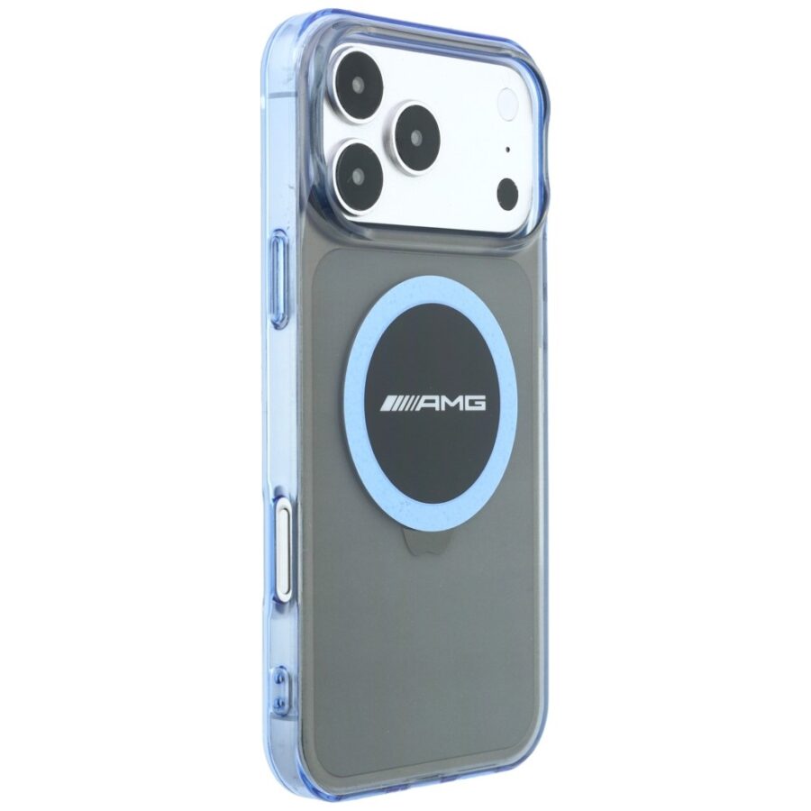 Etui AMG IML Transparent Bicolor Block MagSafe do iPhone 18 Pro Max / 17 Pro Max czarny/niebieski