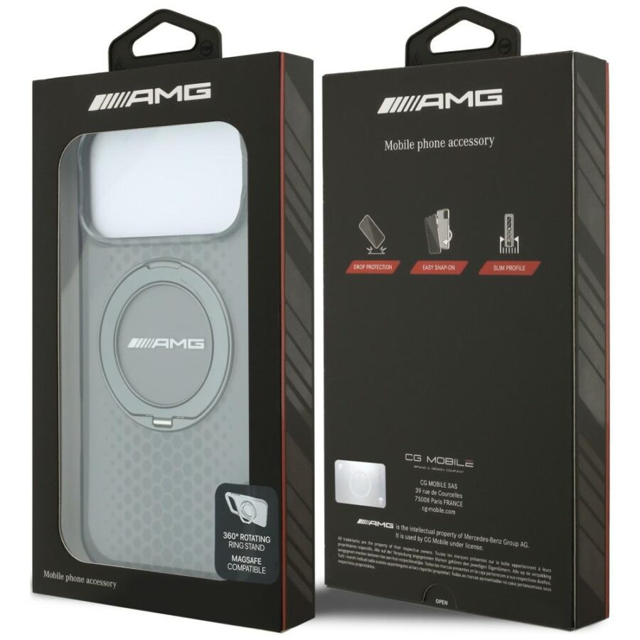 Etui AMG IML Double Layer Urban Line with Ring Stand MagSafe do iPhone 18 Pro Max / 17 Pro Max szary