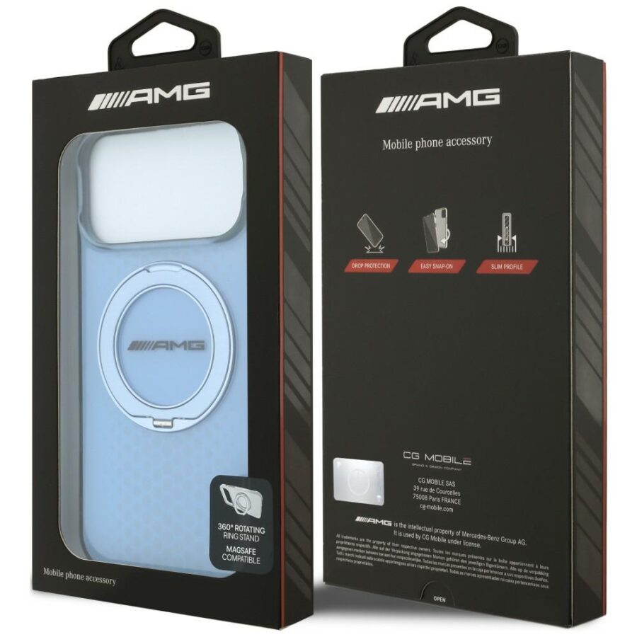 Etui AMG IML Double Layer Urban Line with Ring Stand MagSafe do iPhone 18 Pro Max / 17 Pro Max niebieski
