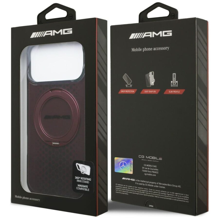 Etui AMG IML Double Layer Urban Line with Ring Stand MagSafe do iPhone 18 Pro Max / 17 Pro Max burgundowy