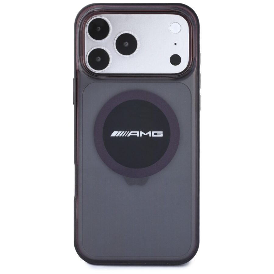 Etui AMG IML Transparent Bicolor Block MagSafe do iPhone 18 Pro Max / 17 Pro Max czarny/burgund