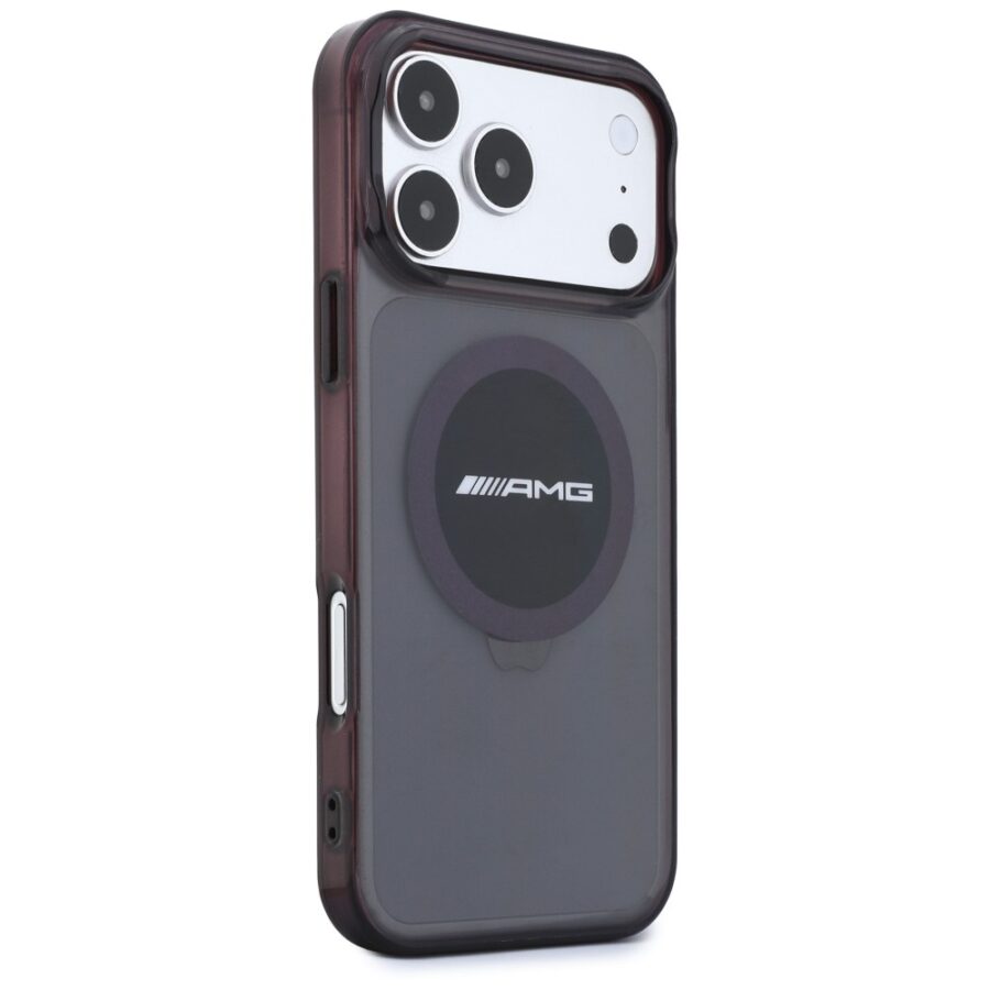 Etui AMG IML Transparent Bicolor Block MagSafe do iPhone 18 Pro Max / 17 Pro Max czarny/burgund