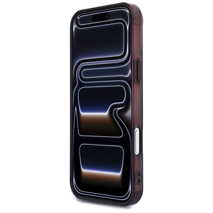 Etui AMG IML Transparent Bicolor Block MagSafe do iPhone 18 Pro Max / 17 Pro Max czarny/burgund