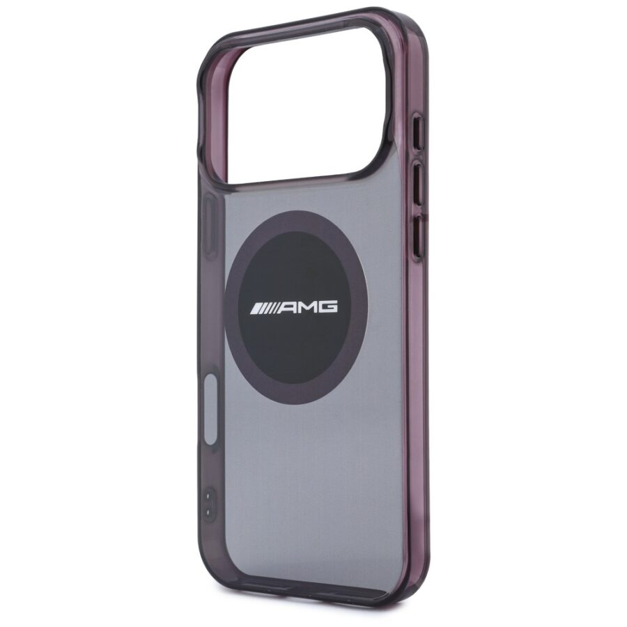 Etui AMG IML Transparent Bicolor Block MagSafe do iPhone 18 Pro Max / 17 Pro Max czarny/burgund