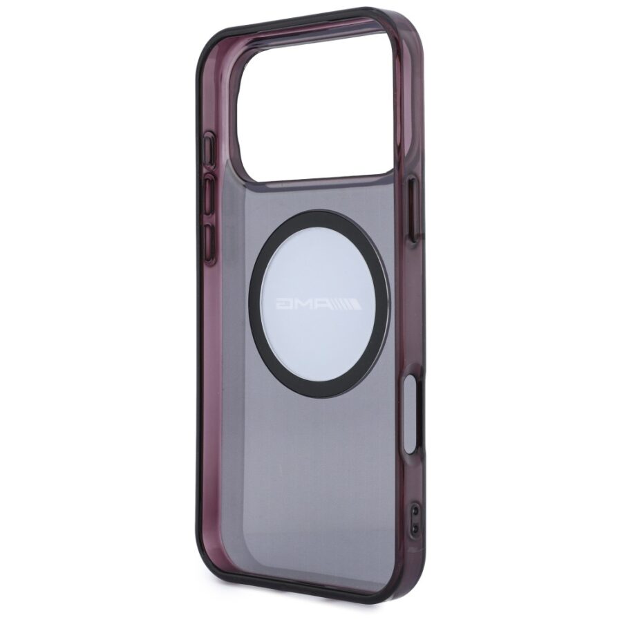 Etui AMG IML Transparent Bicolor Block MagSafe do iPhone 18 Pro Max / 17 Pro Max czarny/burgund