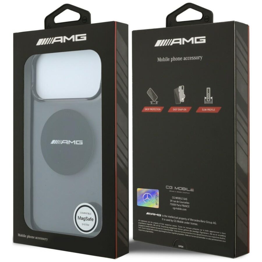 Etui AMG IML Transparent Bicolor Block MagSafe do iPhone 18 Pro Max / 17 Pro Max czarny