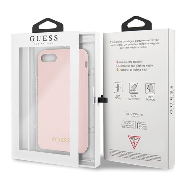 Guess GUHCI8LSGLLP iPhone 7/8/SE 2020/ SE 2022 light pink/jasnoróżowy hard case Silicone