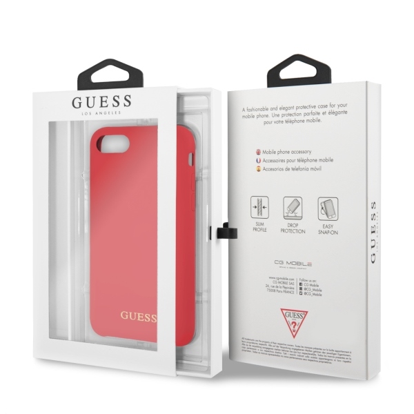 Guess GUHCI8LSGLRE iPhone 7/8/SE 2020/ SE 2022 red/czerwony hard case Silicone