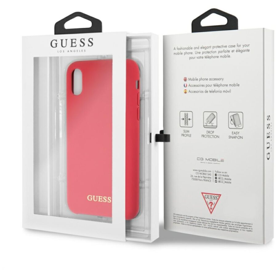 Guess GUHCPXLSGLRE iPhone X/Xs red/czerwony hard case Silicone