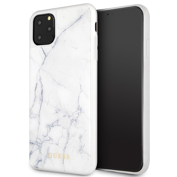Guess GUHCN65HYMAWH iPhone 11 ProMax biały/white Marble
