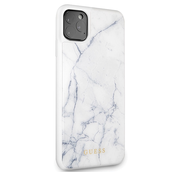Guess GUHCN65HYMAWH iPhone 11 ProMax biały/white Marble