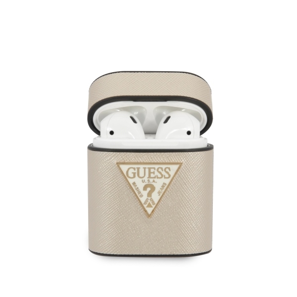 Guess GUACA2VSATMLLG AirPods 1/2 cover beżowy/beige Saffiano