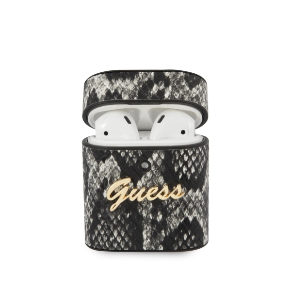 Guess GUACA2PUSNSMLBK AirPods 1/2 cover czarny/black Python Collection