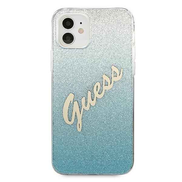 Guess GUHCP12SPCUGLSBL iPhone 12 mini5,4" niebieski/blue hardcase Glitter Gradient Script