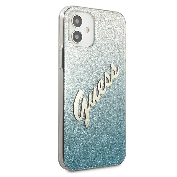 Guess GUHCP12SPCUGLSBL iPhone 12 mini5,4" niebieski/blue hardcase Glitter Gradient Script