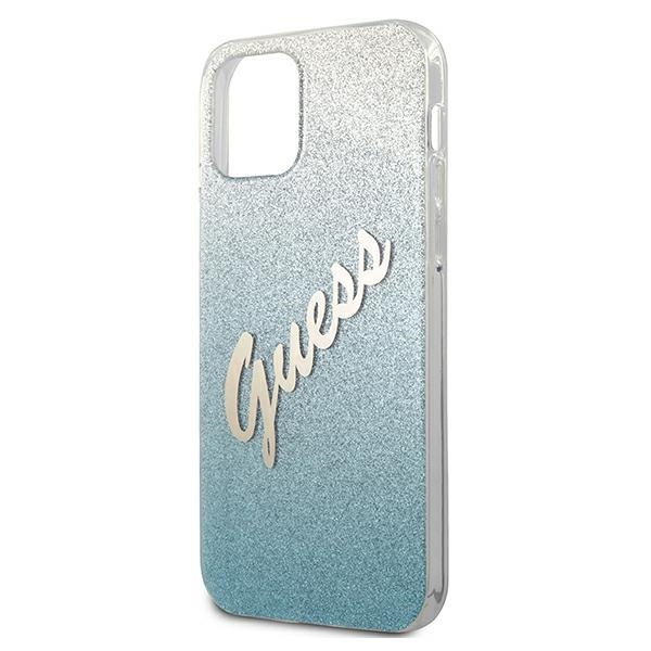 Guess GUHCP12SPCUGLSBL iPhone 12 mini5,4" niebieski/blue hardcase Glitter Gradient Script
