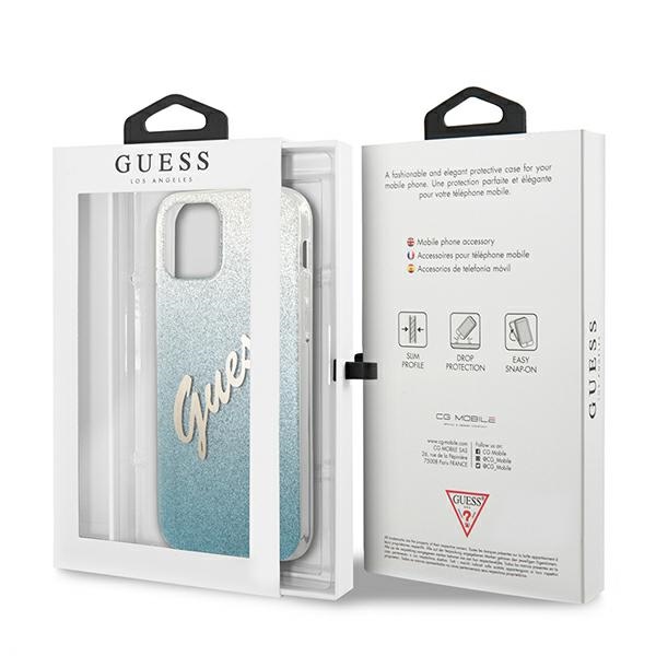 Guess GUHCP12SPCUGLSBL iPhone 12 mini5,4" niebieski/blue hardcase Glitter Gradient Script