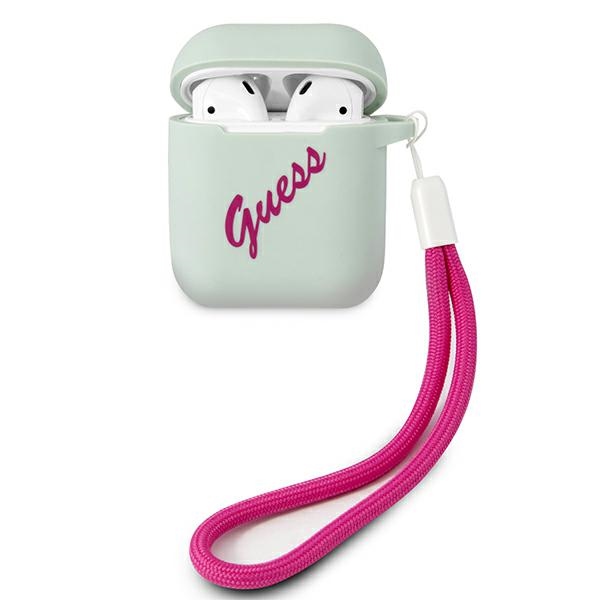 Guess GUACA2LSVSBF AirPods 1/2 coverniebieski fuksja/blue fuschia Silicone Vintage